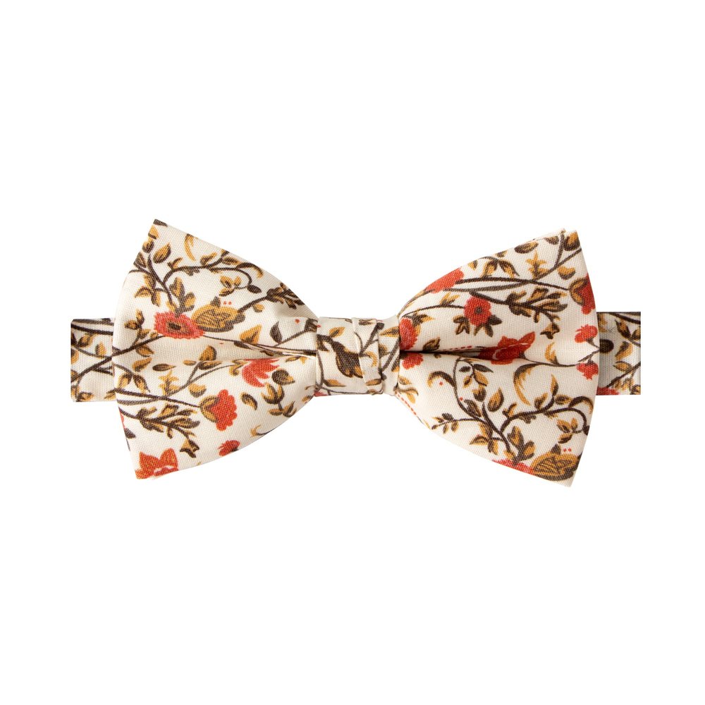 Spring Notion Boy's Cotton Floral Print Pre-tied Bow Tie, 43-Sienna Medium