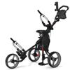 DORTALA Golf Push Pull Cart, Lightweight 3 Wheels Golf Push Cart, Golf Trolley W/Storage Bag & Foot Brake, 4 Height Positon Handle, Quick Open Golf Push Cart, Grey view 1