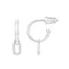 PAVOI CZ Initial Huggie Earrings for Women, White Gold, Size 12 Millimeters view 1