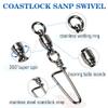 AMYSPORTS Saltwater Connector Fishing Snap Swivel High Strength Snaps Swivel Freshwater Ball Bearing Fishing Swivels Stainless Steel Corrosion Resistant Black Nickel 25pcs 16lbs view 3