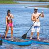 Goplus Inflatable Stand up Paddle Board Surfboard SUP Board with Adjustable Paddle Carry Bag Manual Pump Repair Kit Removable Fin for All Skill Levels, 6" Thick (Purple, 11FT) view 2
