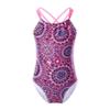 YONGHS Kids Girls One-Piece Bohemian Swimsuits Beach Leotard Bikini Swimwear Crisscross Bathing Suits Pink 3 view 1