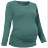 Chuanqi Womens Maternity Shirt Fall Long Sleeve Crew Neck T-Shirts Pregnancy Clothes Side Ruched Tunic Tops A-Light Green view 3