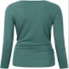 Chuanqi Womens Maternity Shirt Fall Long Sleeve Crew Neck T-Shirts Pregnancy Clothes Side Ruched Tunic Tops A-Light Green view 4