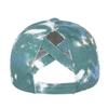 TopTie Tie Dye Ponytail Baseball Cap for Women Criss Cross Messy High Bun Dye Ponytail Hat-Green view 3