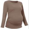 Chuanqi Maternity Shirt Side Button and Ruched Tunic Tops Maternity Long Sleeve T-Shirts (A-Khaki, XX-Large, xx_l) view 2
