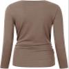 Chuanqi Maternity Shirt Side Button and Ruched Tunic Tops Maternity Long Sleeve T-Shirts (A-Khaki, XX-Large, xx_l) view 3