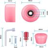 Tanzfrosch 8 Pack Roller Skate Wheels with Bearings Installed and 2 Toe Stoppers for Double Row Skating, Quad Skates and Skateboard Outdoor or Indoor Use, 32mm x 58mm 82A (Pink) view 2