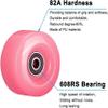 Tanzfrosch 8 Pack Roller Skate Wheels with Bearings Installed and 2 Toe Stoppers for Double Row Skating, Quad Skates and Skateboard Outdoor or Indoor Use, 32mm x 58mm 82A (Pink) view 3