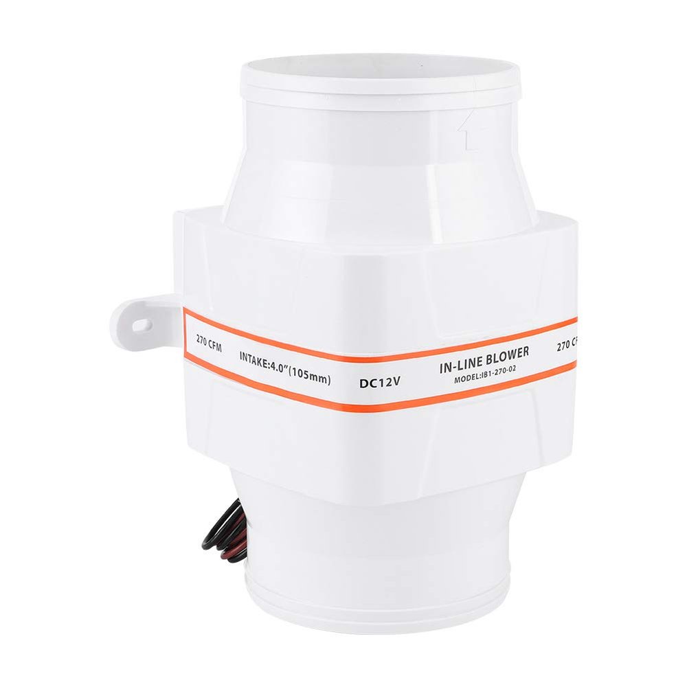 270CFM Bilge Air Blower in Line Marine DC Electric Fan Boat Accessory 12V White