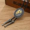 HUABOLA CALYN Bolo tie for Men, Western Cowboy Golden Alphabet Initial Letter ABCDJMR to Y Costume Bolo ties Neckties (F) view 2
