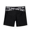 Moily Girls Boy-Cut Booty Shorts for Gymnastics Dance Sports Hot Pants V-Front Waistband Boyshort Love Black 5-6 view 3