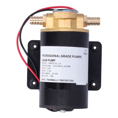 Gear Pump12V 12LPM 9.8ft Self-Priming Impellor Gear Pump for Water//Fuel/Scavenge/Oil Transfer