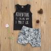 FYBITBO Toddler Infant Baby Boy Shorts Outfit Sleeveless Tank Tops and Shorts Summer Cute Clothing Set (2-3T,Black) view 2