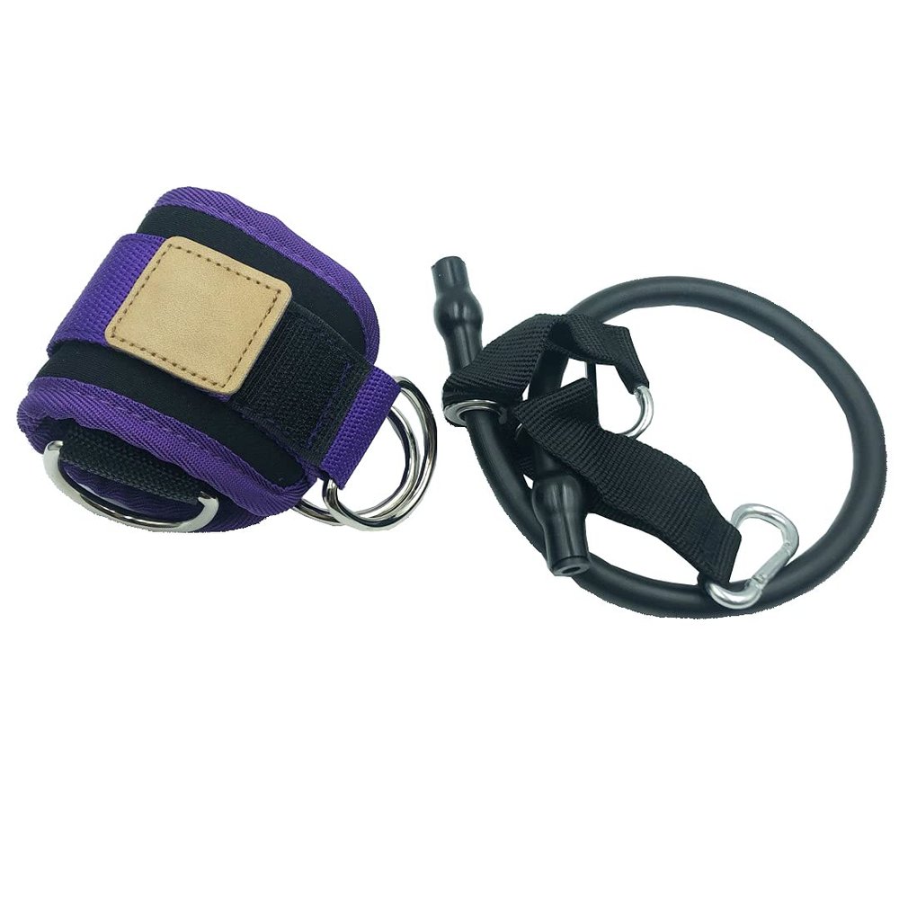 Ankle Resistance Bands Legs Ankle Straps Core Sliders for Home Fitness Gym Yoga Squat Glute (Purple)