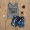 FYBITBO Toddler Infant Baby Boy Shorts Outfit Sleeveless Tank Tops and Shorts Summer Cute Clothing Set (2-3T,Planet Print) view 2
