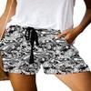 ONLYSHE Women's White Paisley Print Workout Running Athletic Shorts CasualPants Ladies Plus Size Shorts with Pockets S view 1