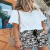 ONLYSHE Women's White Paisley Print Workout Running Athletic Shorts CasualPants Ladies Plus Size Shorts with Pockets S view 4