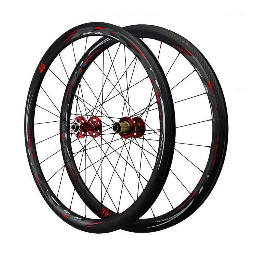 LvTu Road Carbon Fiber Wheelset 700C Fat Ring Disc Brake Wheels, Front Wheel-835g / Rear Wheel-925g (Size : 55mm)