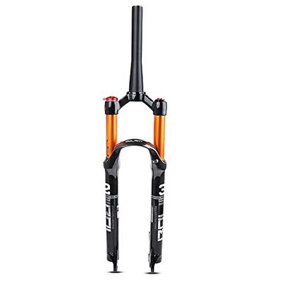 Jejy Mountain Bike Air Front Fork 26/27.5/29 Inch Magnesium AlloyMTB Bicycle Suspension Forks Straight/Tapered Tube Black (Color : Tapered, Size : 27.5)