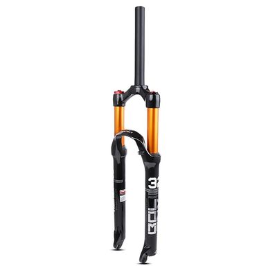 Jejy Mountain Bike Air Front Fork 26/27.5/29 Inch Magnesium AlloyMTB Bicycle Suspension Forks Straight/Tapered Tube Black (Color : Straight, Size : 29)