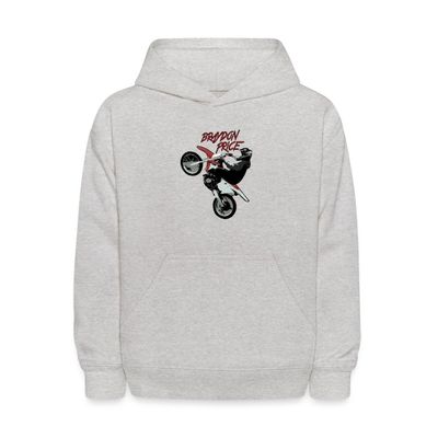 Spreadshirt Braydon Price Motocross Kids' Hoodie, S, heather gray