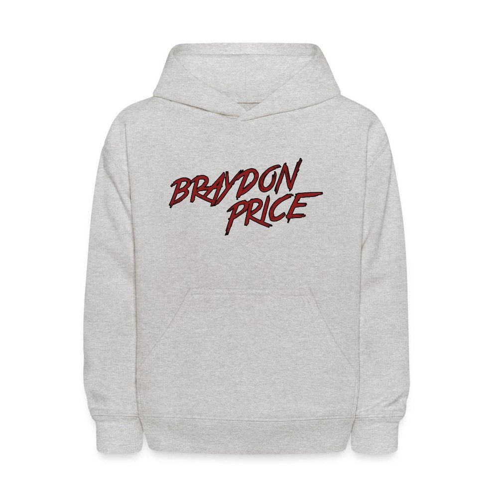Spreadshirt Braydon Price Merch Official Logo Kids' Hoodie, M, heather gray
