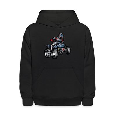 Spreadshirt ATV Racer Kids' Hoodie, XL, black