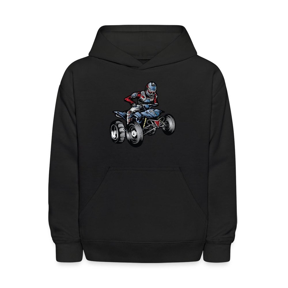 Spreadshirt ATV Racer Kids' Hoodie, XL, black