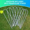 LOYUDEQIU 12 Inch Trampoline Stakes, Heavy Duty Galvanized Steel U Type 8pcs, Silver view 4