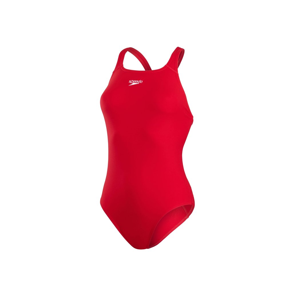 Speedo Ladies Eco Endurance+ Medalist Swimsuit Black, Fed Red, 6