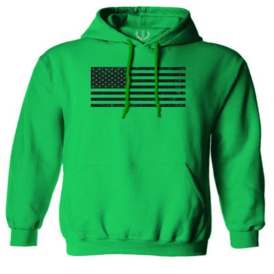0023. United States of America Vintage American Flag USA us Military Patriotic Style Sweatshirt Pullover Hoodie (Irish X-Large)