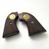 Premium Gun Grips Compatible Replacement Heritage Arms Rough Rider Checkered Rosewood Grips w/24K Gold Plated Buffalo Nickel Coin fits .22 & .22 mag view 2