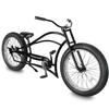 Tracer Siena Stretch Beach Cruiser Bike for Adults,Chopper Style with 1/3/7 Speed, Alloy Fat Rims and Fat Tires. (1 Speed Regular, Black) view 1