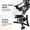 Tracer Siena Stretch Beach Cruiser Bike for Adults,Chopper Style with 1/3/7 Speed, Alloy Fat Rims and Fat Tires. (1 Speed Regular, Black) view 3
