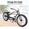 Tracer Siena Stretch Beach Cruiser Bike for Adults,Chopper Style with 1/3/7 Speed, Alloy Fat Rims and Fat Tires. (1 Speed Regular, Black) view 4