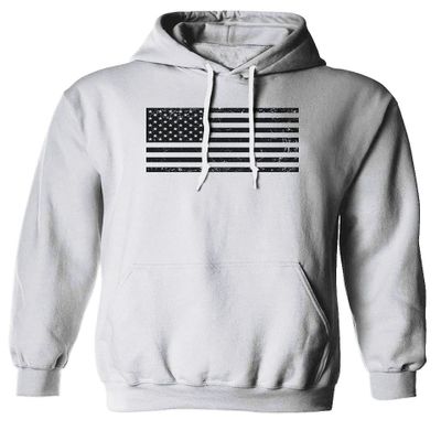 0023. United States of America Vintage American Flag USA us Military Patriotic Style Sweatshirt Pullover Hoodie (White, Small)