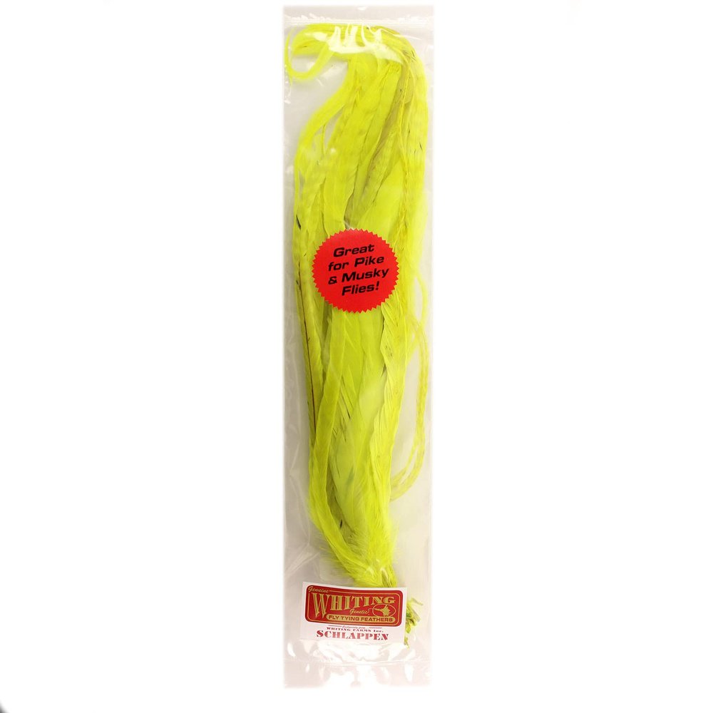 Whiting Farms Schlappen Bundles 10 14 in White Dyed Fl. Yellow Chartreuse