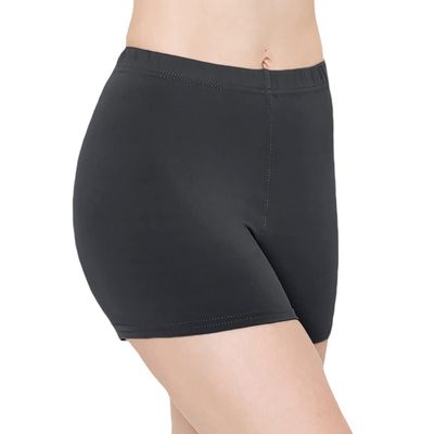 ALWAYS Women's 3" Yoga Shorts - Premium Soft Solid Stretch Running Dance Volleyball Boy Short Lounge Pants Charcoal 2 M
