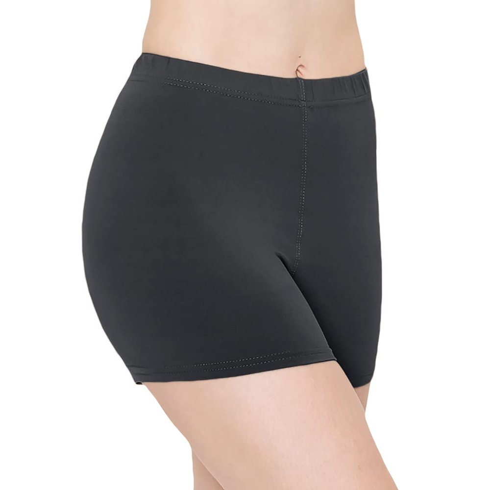 ALWAYS Women's 3" Yoga Shorts - Premium Soft Solid Stretch Running Dance Volleyball Boy Short Lounge Pants Charcoal 2 M
