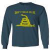 0024. American Don't Tread ON ME Military Combat United State Patriotic Style Men's Long Sleeve t Shirt (Indigo Blue 2X Large) view 1