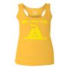 0024. American Don't Tread ON ME Military Combat United State Patriotic Style Women's Tank Top Racerback (Gold Medium)