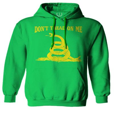 0024. American Don't Tread ON ME Military Combat United State Patriotic Style Sweatshirt Pullover Hoodie (Irish, Large)