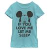 Disney Characters LET ME Sleep Girl's Solid Crew Tee Tahiti Blue view 1