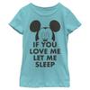 Disney Characters LET ME Sleep Girl's Solid Crew Tee Tahiti Blue view 2