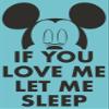 Disney Characters LET ME Sleep Girl's Solid Crew Tee Tahiti Blue view 3