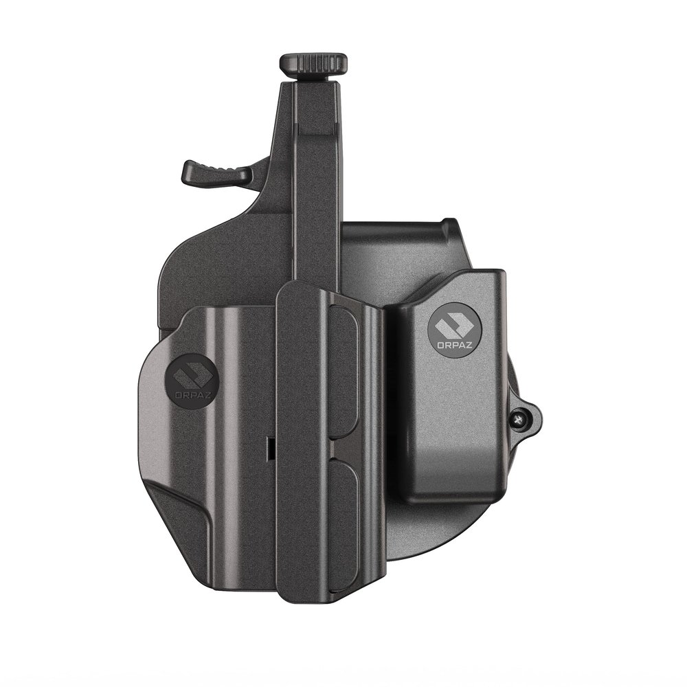 Orpaz T41 Adjustable and Modular CZ P07 Holster Compatible with OWB CZ P07 Holder with Light/Laser/Optics, Paddle with Magazine Holder - Unisex - Will Secure Your Handgun with a Tactical Appearance