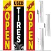 COBB PROMO Now Open Used Tires Advertising Rectangle Boomer Feather Flags Complete Kits with Three Flag Poles and Three Ground Spikes view 1