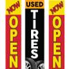 COBB PROMO Now Open Used Tires Advertising Rectangle Boomer Feather Flags Complete Kits with Three Flag Poles and Three Ground Spikes view 2