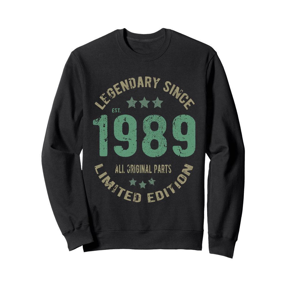 37 Year Old Bday Legend Since 1989 - Vintage 37th Birthday Sweatshirt